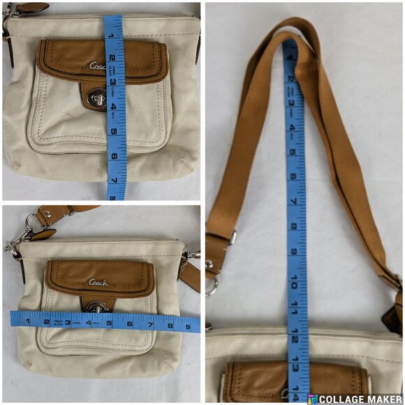 Authentic Coach Park Ivory Brown Leather Swing-pack Cross-body Bag - Picture 16 of 16